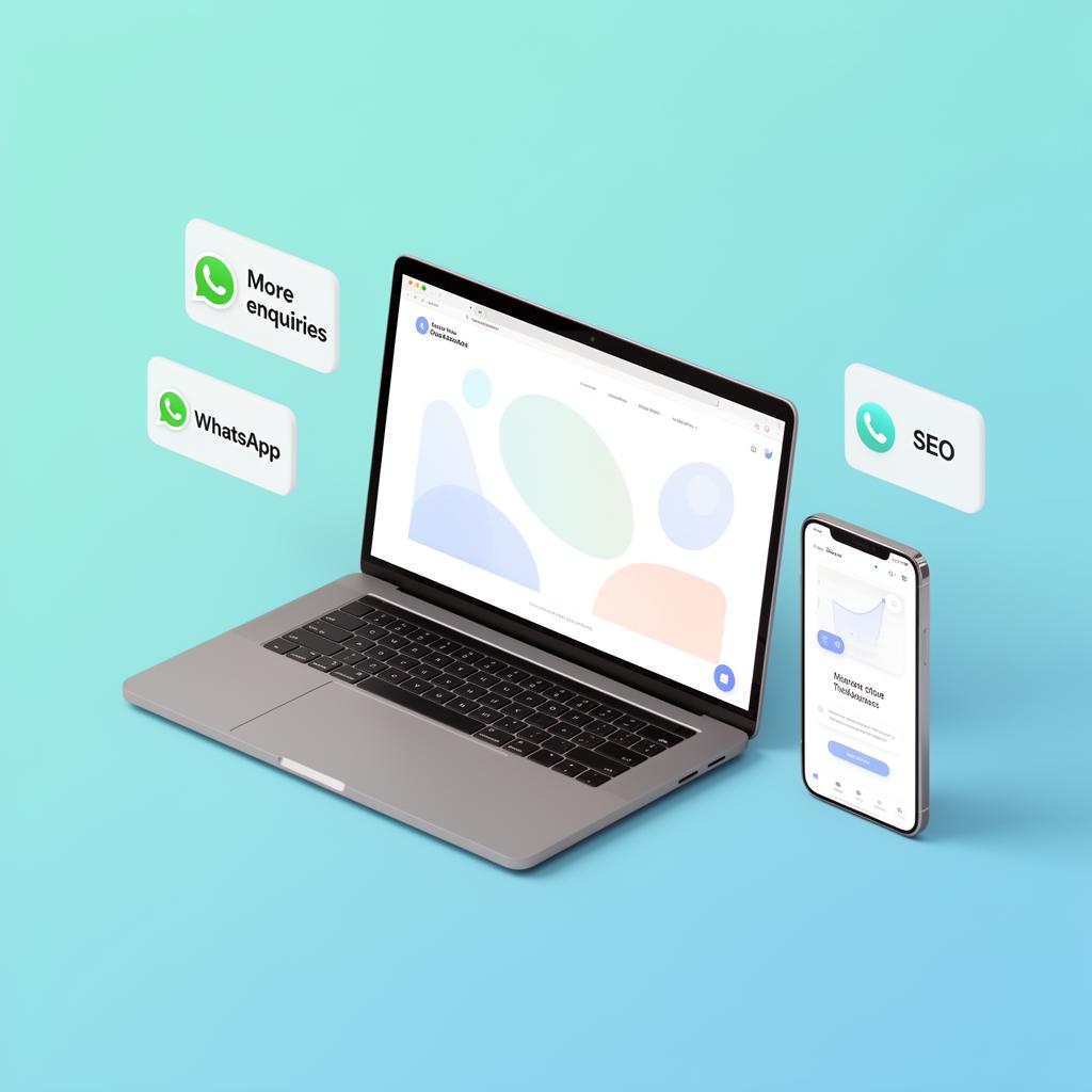 Beispiel einer modernen Webseite auf Laptop und Smartphone – Webdesign aus Berlin